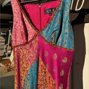 ABS By Allen Schwartz Pink and Blue Paisley Dress